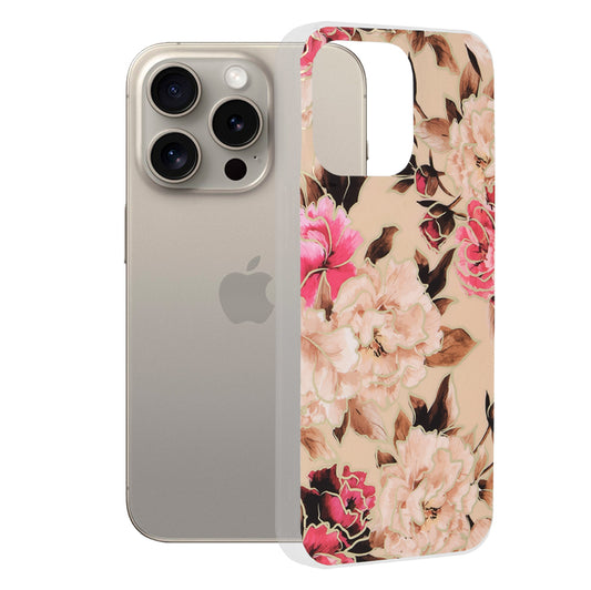 Kuori Apple iPhone 15 Pro Maxille, Techsuit, Marble, Beige