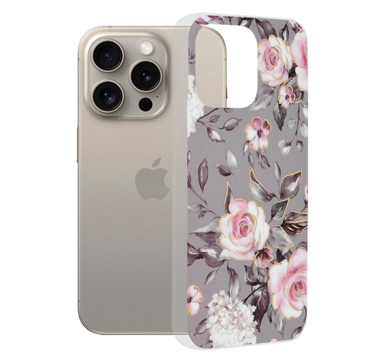 Kuori Apple iPhone 15 Pro Maxille, Techsuit, Marble, Harmaa