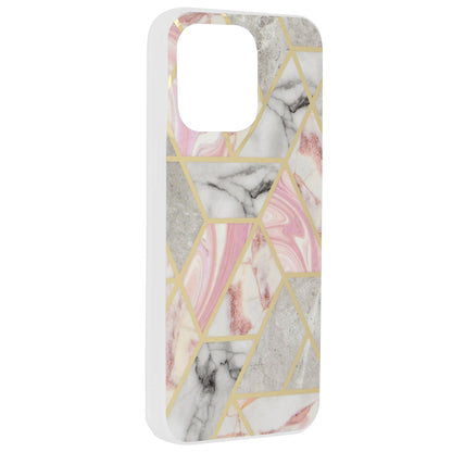 Kuori Apple iPhone 15 Pro Maxille, Techsuit, Marble, Vaaleanpunainen