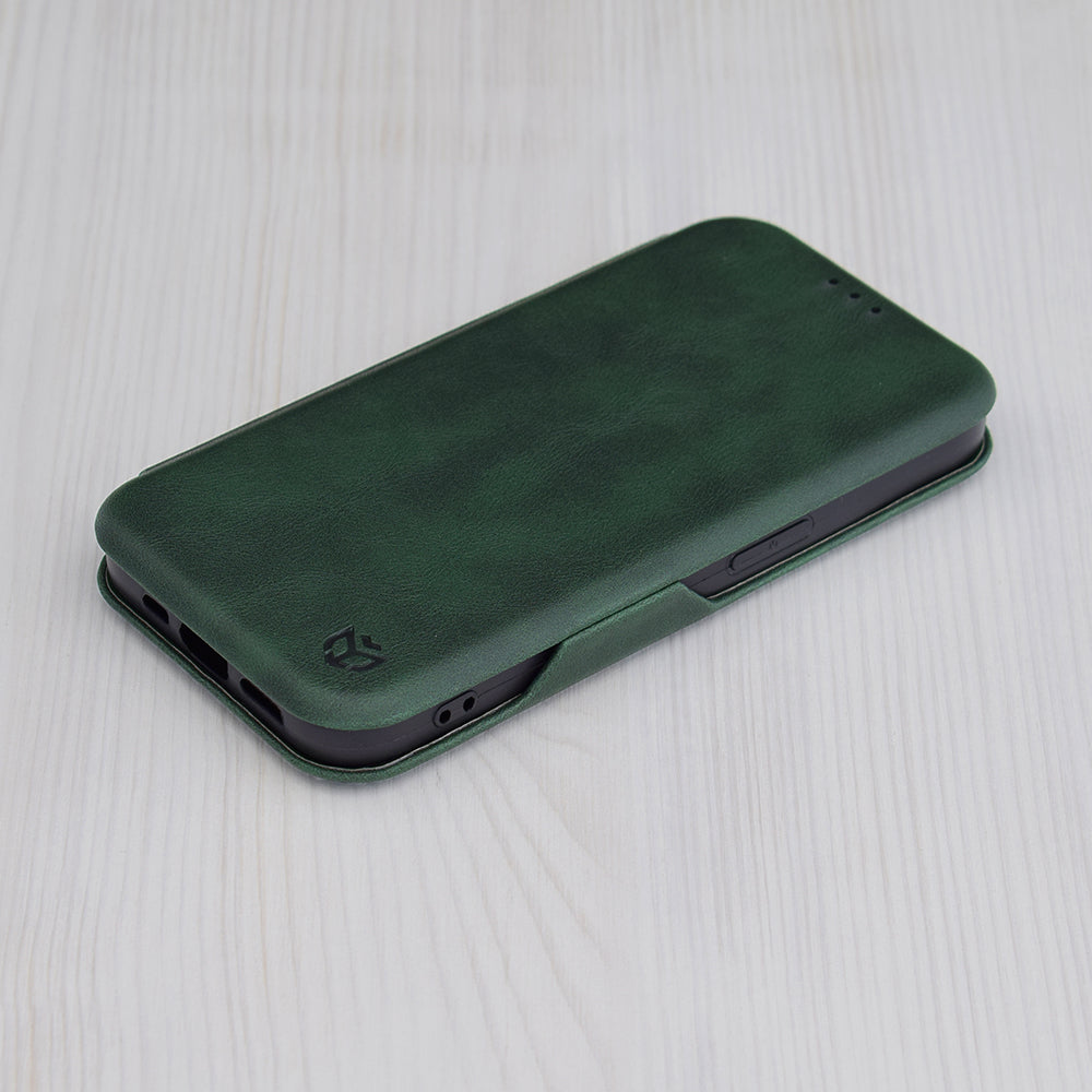 Kuori Apple iPhone 15 Pro Maxille, Techsuit, Safe Wallet Plus, Vihreä