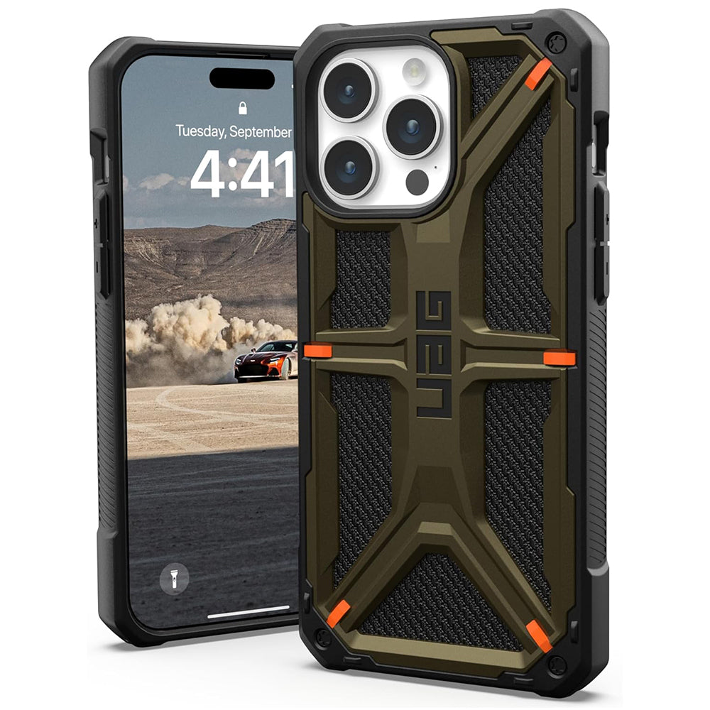 Kuori Apple iPhone 15 Pro Maxille, Urban Armor Gear, Monarch Kevlar, Vihreä