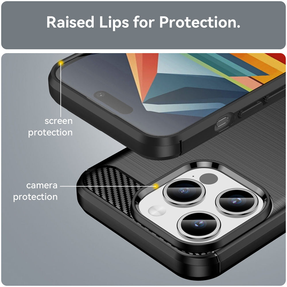 Kuori Apple iPhone 15 Pro:lle, Techsuit, Hiili, Musta