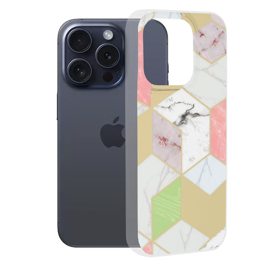 Kuori Apple iPhone 15 Pro:lle, Techsuit, Marble, Violetti