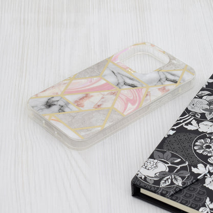 Kuori Apple iPhone 15 Pro:lle, Techsuit, Marble, Vaaleanpunainen