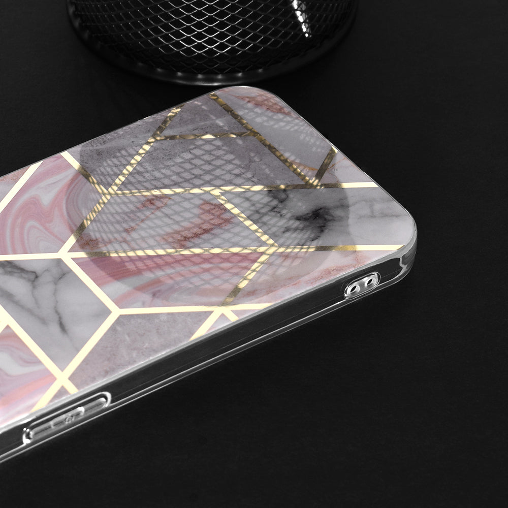 Kuori Apple iPhone 15 Pro:lle, Techsuit, Marble, Vaaleanpunainen