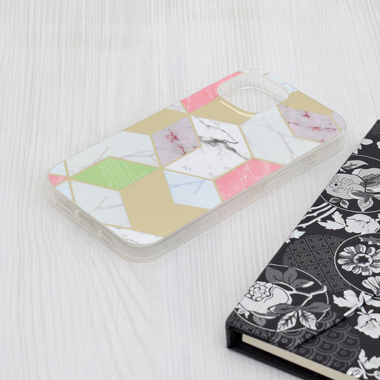 Kuori Apple iPhone 15:lle, Techsuit, Marble, Violetti