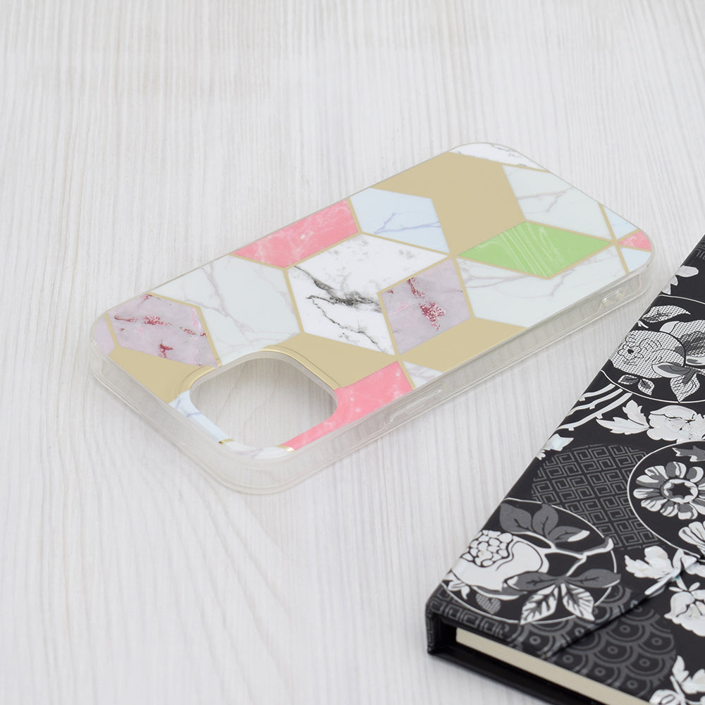 Kuori Apple iPhone 15:lle, Techsuit, Marble, Violetti