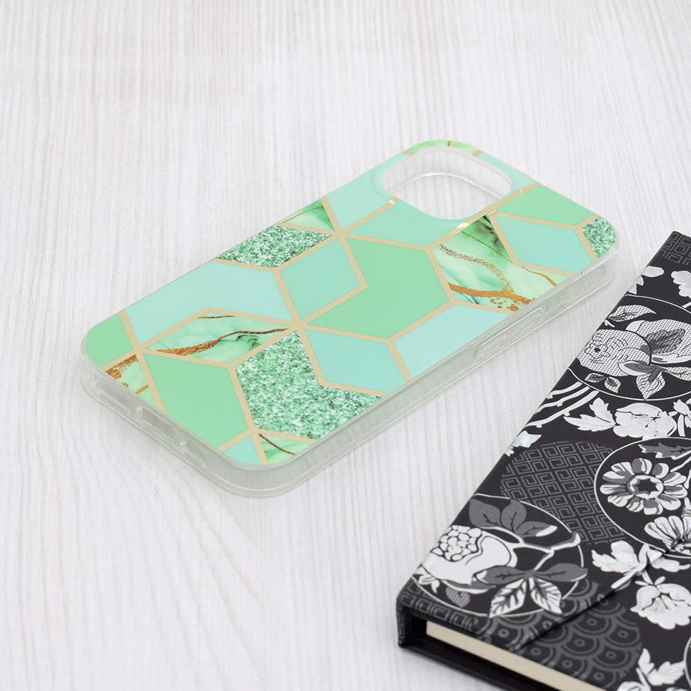 Kuori Apple iPhone 15:lle, Techsuit, Marble, Vihreä