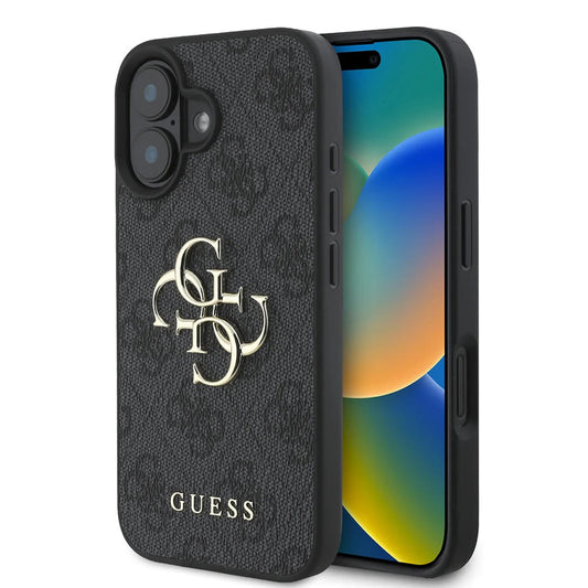 Suojakotelo Apple iPhone 16:lle, Guess, 4G Big Logo, Musta