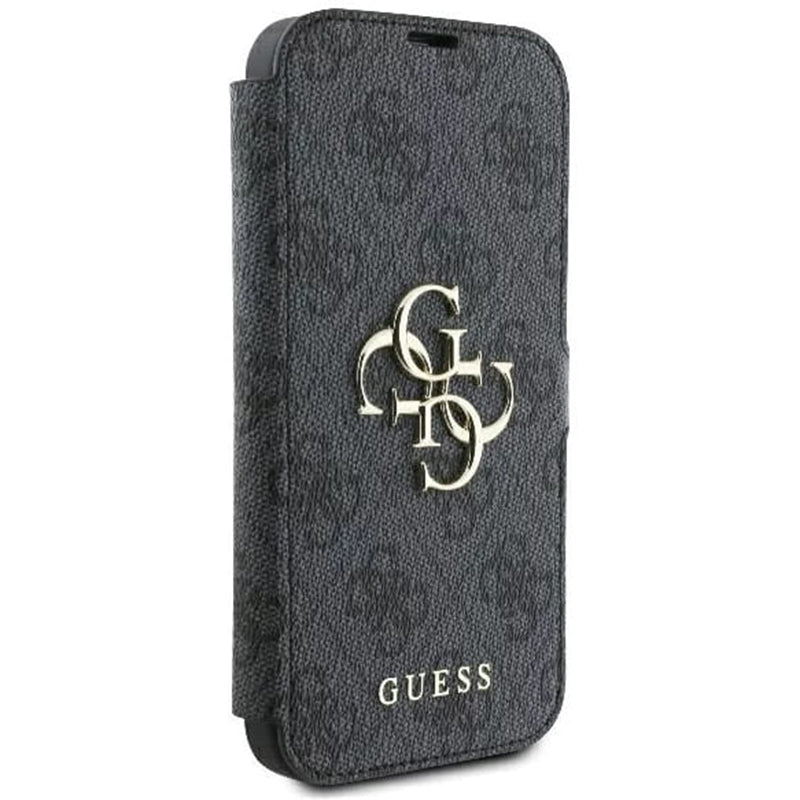 Suojakotelo Apple iPhone 16:lle, Guess, 4G Book, Musta