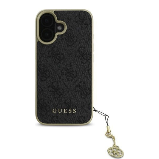 Suojakotelo Apple iPhone 16:lle, Guess, 4G Charm, Musta