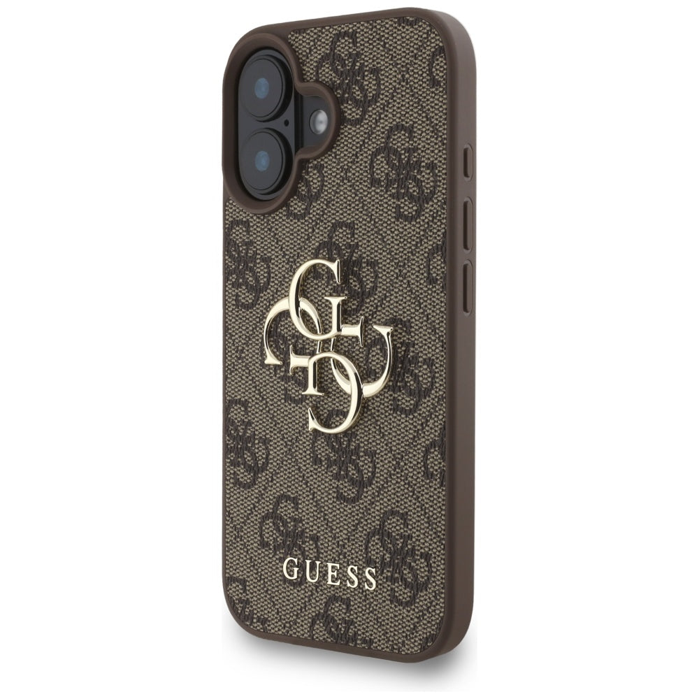 Suojakotelo Apple iPhone 16:lle, Guess, 4G Classic Logo with Strap, Ruskea