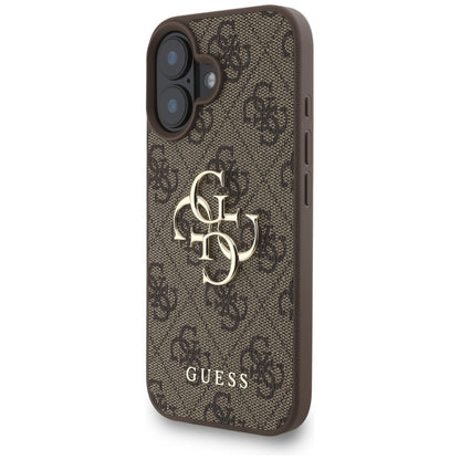 Suojakotelo Apple iPhone 16:lle, Guess, 4G Classic Logo with Strap, Ruskea