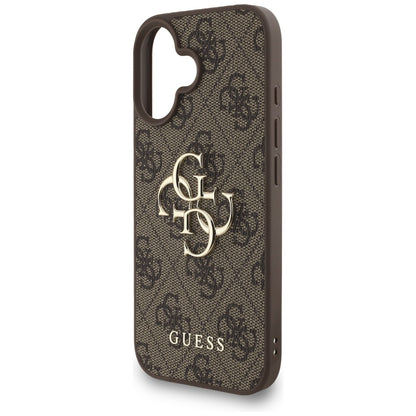 Suojakotelo Apple iPhone 16:lle, Guess, 4G Classic Logo with Strap, Ruskea