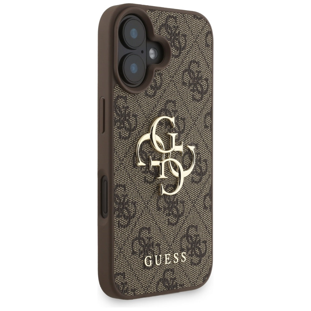 Suojakotelo Apple iPhone 16:lle, Guess, 4G Classic Logo with Strap, Ruskea