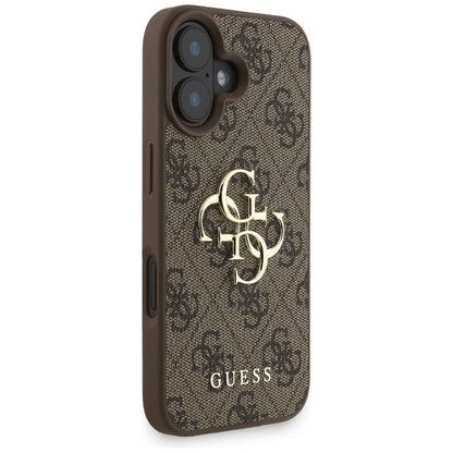 Suojakotelo Apple iPhone 16:lle, Guess, 4G Classic Logo with Strap, Ruskea