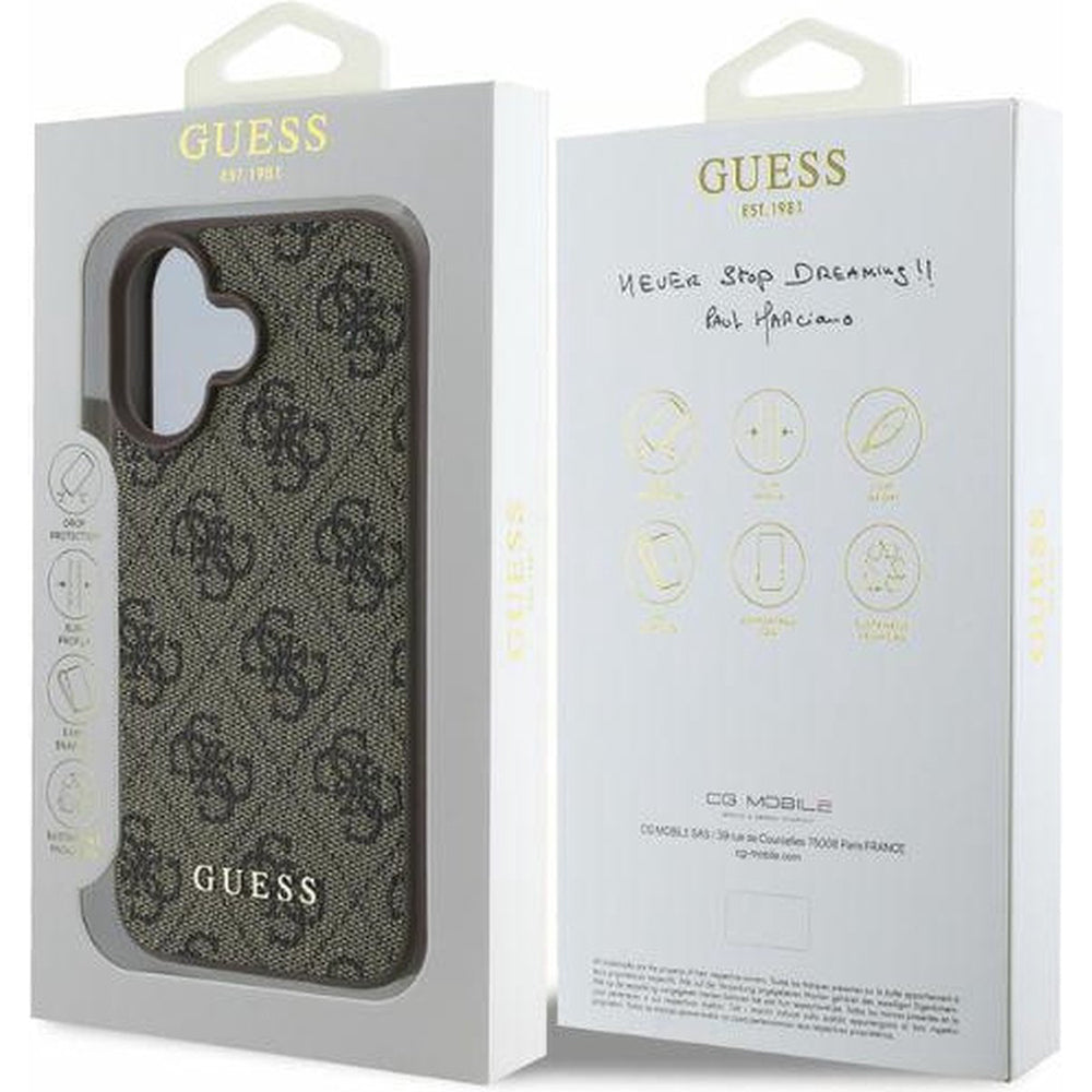 Suojakotelo Apple iPhone 16:lle, Guess, 4G Classic, Musta