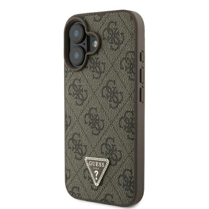 Suojakotelo Apple iPhone 16:lle, Guess, 4G Triangle Strass, Ruskea