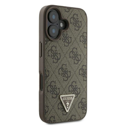 Suojakotelo Apple iPhone 16:lle, Guess, 4G Triangle Strass, Ruskea