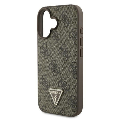 Suojakotelo Apple iPhone 16:lle, Guess, 4G Triangle Strass, Ruskea