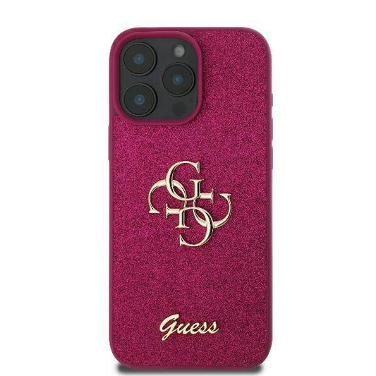 Suojakotelo Apple iPhone 16:lle, Guess, Fixed Glitter Big 4G, Violetti