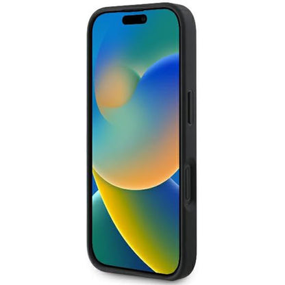 Case for Apple iPhone 16, Guess, Fixed Glitter Big 4G, Black