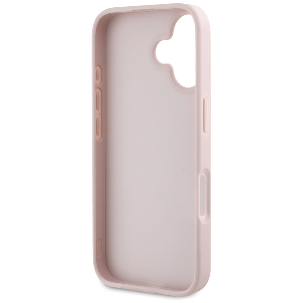 Suojakotelo Apple iPhone 16:lle, Guess, Grained Big 4G Logo Small Classic Logo, Pinkki