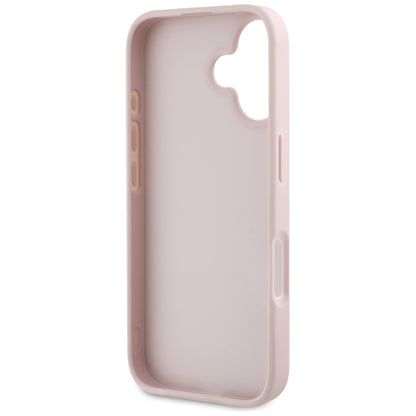 Suojakotelo Apple iPhone 16:lle, Guess, Grained Big 4G Logo Small Classic Logo, Pinkki
