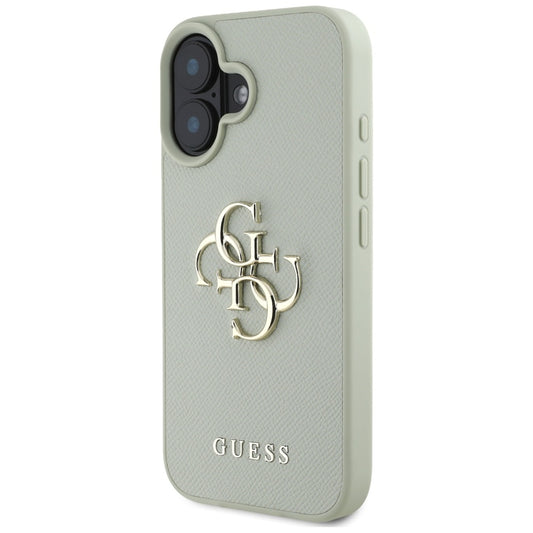 Suojakotelo Apple iPhone 16:lle, Guess, Grained Big 4G Logo Small Classic Logo, Vihreä
