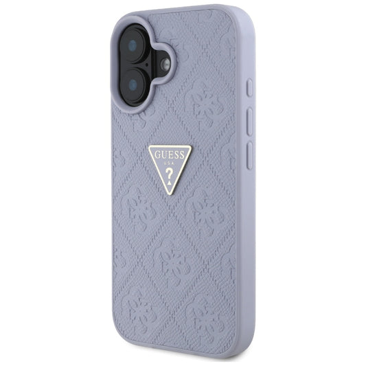 Suojakotelo Apple iPhone 16:lle, Guess, Hot Stamp 4G Pattern Triangle Logo, Vaaleanvioletti