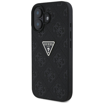 Suojakotelo Apple iPhone 16:lle, Guess, Hot Stamp 4G Pattern Triangle Logo, Musta
