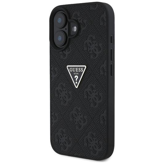Suojakotelo Apple iPhone 16:lle, Guess, Hot Stamp 4G Pattern Triangle Logo, Musta