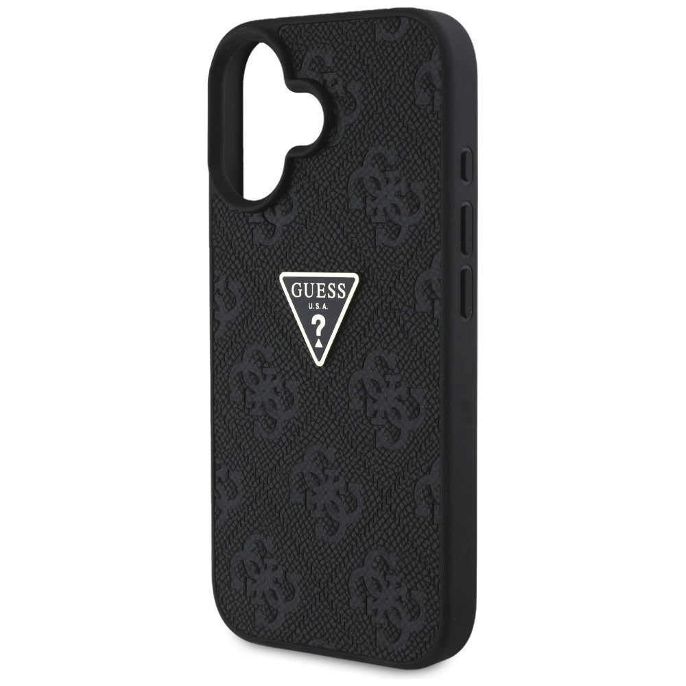 Suojakotelo Apple iPhone 16:lle, Guess, Hot Stamp 4G Pattern Triangle Logo, Musta