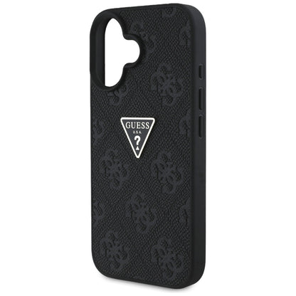Suojakotelo Apple iPhone 16:lle, Guess, Hot Stamp 4G Pattern Triangle Logo, Musta