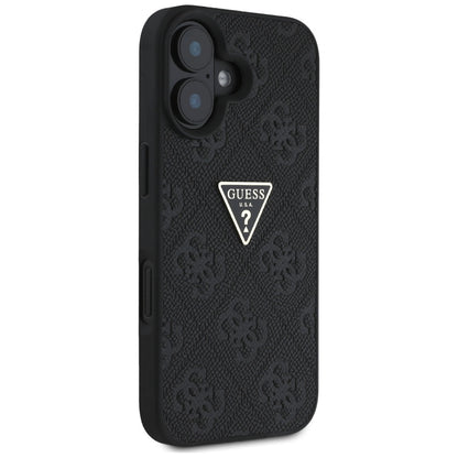 Suojakotelo Apple iPhone 16:lle, Guess, Hot Stamp 4G Pattern Triangle Logo, Musta