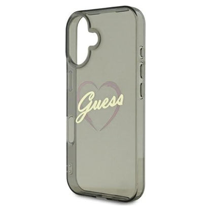 Suojakotelo Apple iPhone 16:lle, Guess, IML Heart, Musta