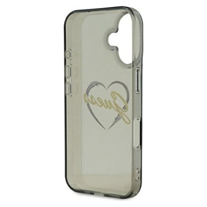 Suojakotelo Apple iPhone 16:lle, Guess, IML Heart, Musta