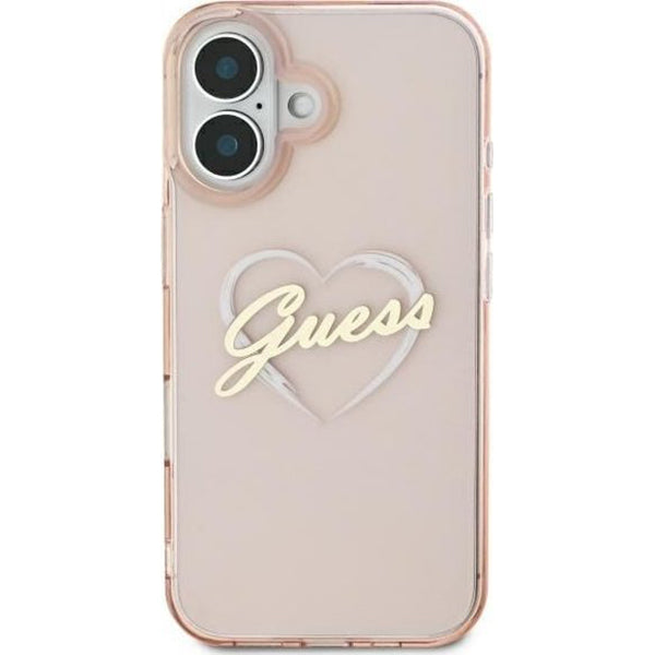 Kotelo Apple iPhone 16:lle, Guess, IML Heart, Pinkki