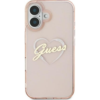 Kotelo Apple iPhone 16:lle, Guess, IML Heart, Pinkki