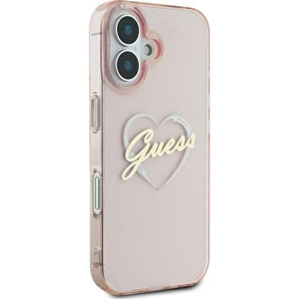 Kotelo Apple iPhone 16:lle, Guess, IML Heart, Pinkki