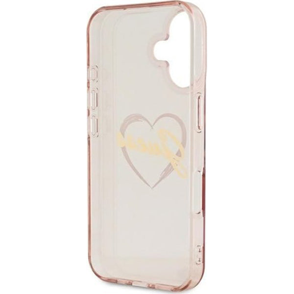 Kotelo Apple iPhone 16:lle, Guess, IML Heart, Pinkki