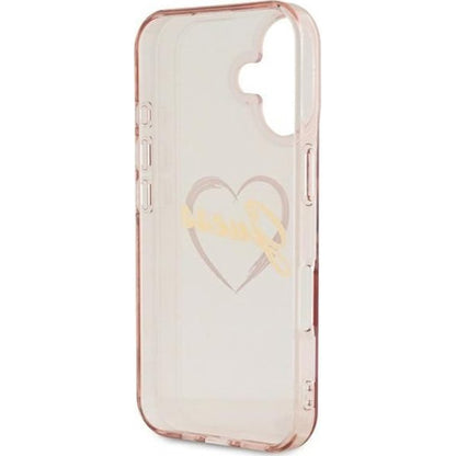 Kotelo Apple iPhone 16:lle, Guess, IML Heart, Pinkki