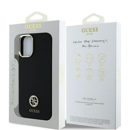 Kotelo Apple iPhone 16:lle, Guess, Logo Strass 4G, Musta