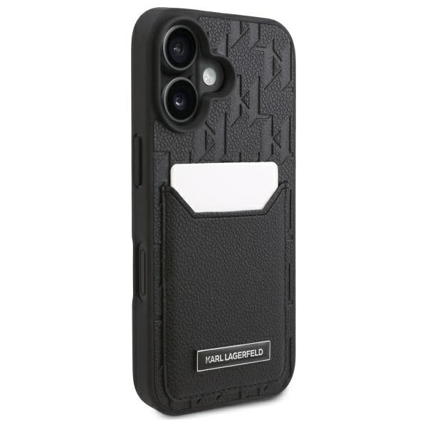 Kotelo Apple iPhone 16:lle, Karl Lagerfeld, Cardslots Monogram, Musta