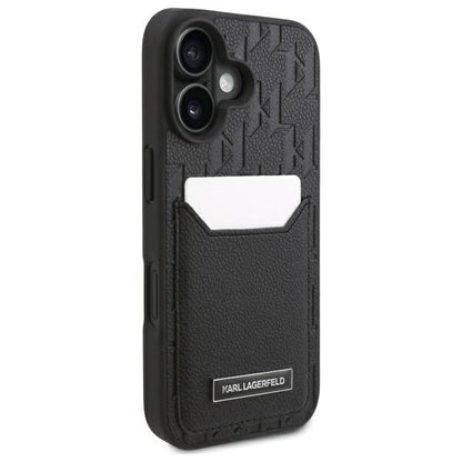Kotelo Apple iPhone 16:lle, Karl Lagerfeld, Cardslots Monogram, Musta