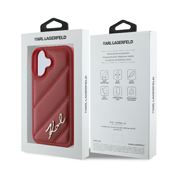 Kotelo Apple iPhone 16:lle, Karl Lagerfeld, Diagonal Quilted Script, Rosie