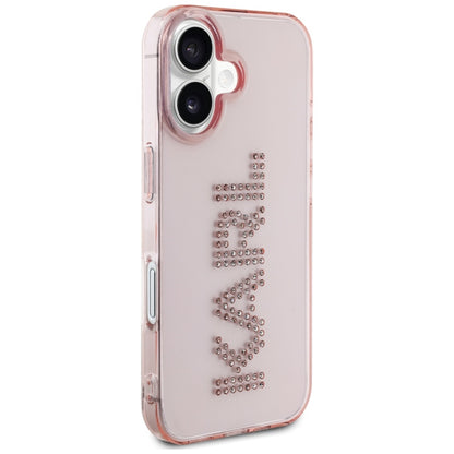 Kotelo Apple iPhone 16:lle, Karl Lagerfeld, IML Rhinestones Pink Logo, Pinkki