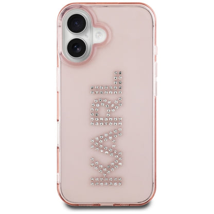 Kotelo Apple iPhone 16:lle, Karl Lagerfeld, IML Rhinestones Pink Logo, Pinkki