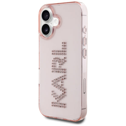 Kotelo Apple iPhone 16:lle, Karl Lagerfeld, IML Rhinestones Pink Logo, Pinkki