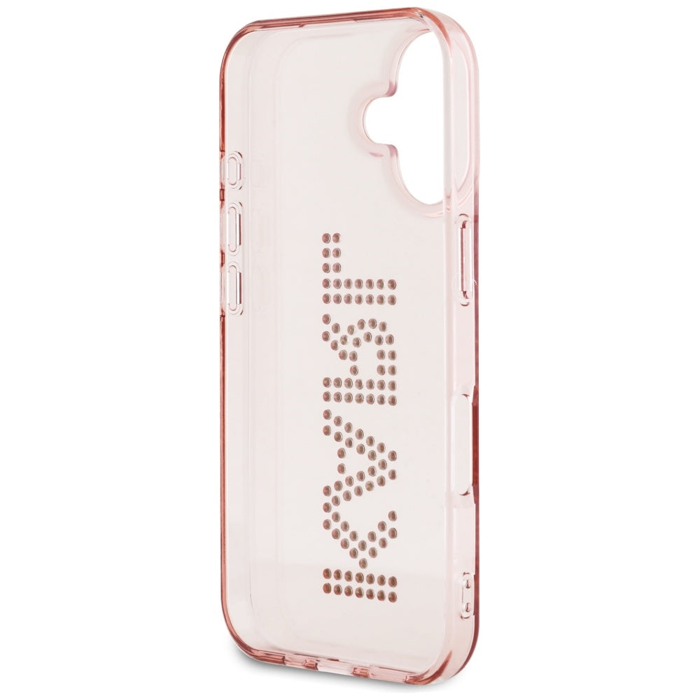 Kotelo Apple iPhone 16:lle, Karl Lagerfeld, IML Rhinestones Pink Logo, Pinkki
